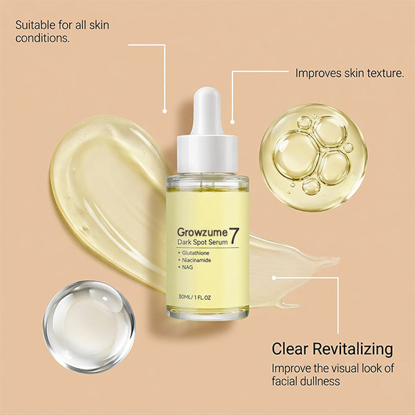 Growzume 7 Dark Spot Serum 30ml | Brightening & Even Tone Facial Serum