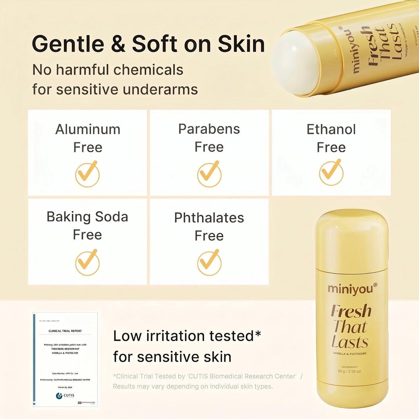 Vanilla Pistachio Aluminum Free Deodorant | 24H Odor Control + Dark Underarm Brightening for Sensitive Underarms