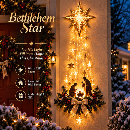 ✨Last Day 90% OFF✨✝️ Bethlehem Star – Lighted Nativity Wall Decor