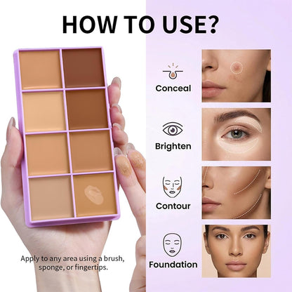 8-Shade Soft Matte Cream Concealer Fade Palette