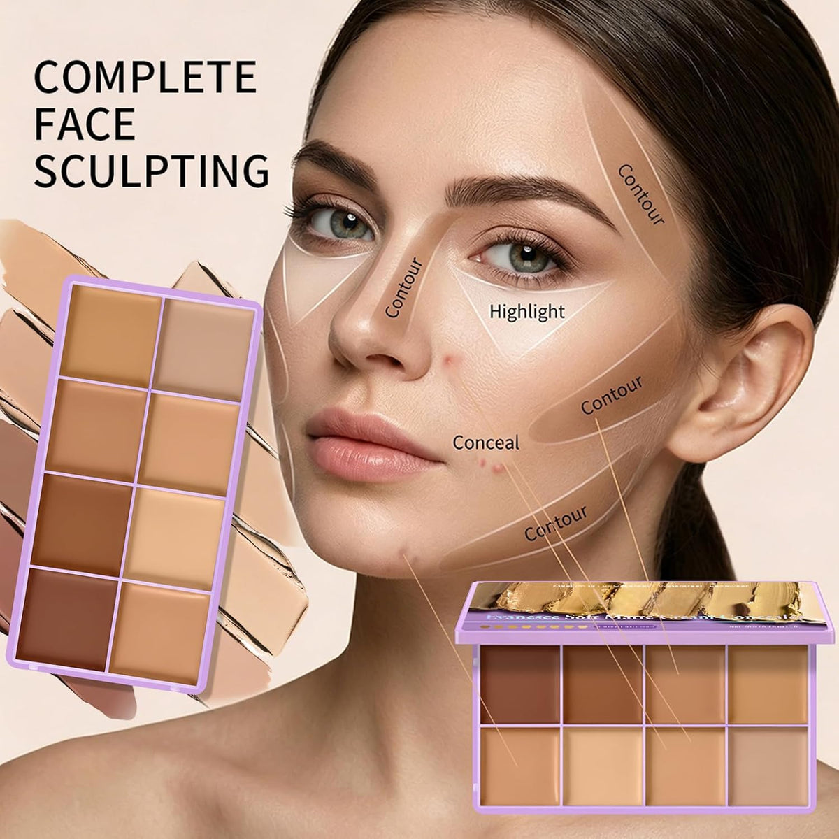 8-Shade Soft Matte Cream Concealer Fade Palette