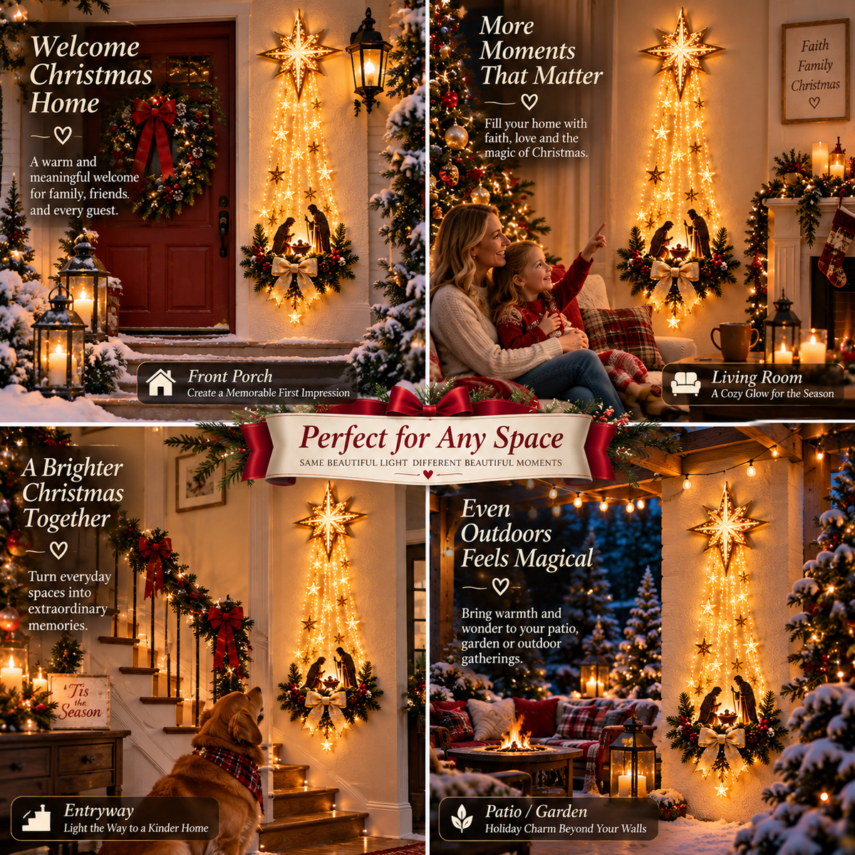 ✨Last Day 90% OFF✨✝️ Bethlehem Star – Lighted Nativity Wall Decor