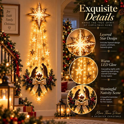 ✨Last Day 90% OFF✨✝️ Bethlehem Star – Lighted Nativity Wall Decor